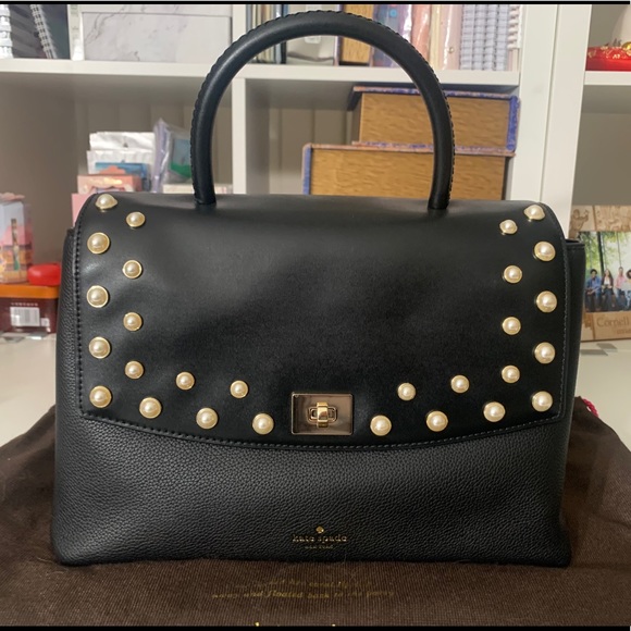 NEW Kate Spade Black Crossbody bag with pearls